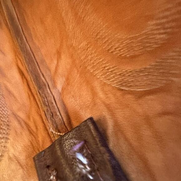 Nocona Boots Brown Burgandy Leather Cowboy Men’s Sz 10 Pointed Toe Made USA - Picture 14 of 15